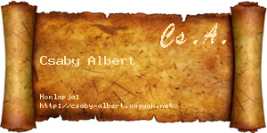 Csaby Albert névjegykártya
