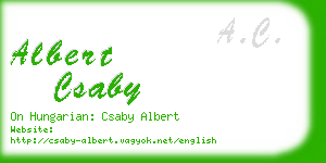 albert csaby business card